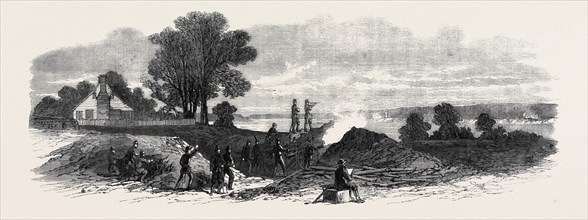 THE CIVIL WAR IN AMERICA: THE TEN POUNDER GUN BATTERY (FEDERALIST) AT BUDD'S FERRY, LOWER POTOMAC,