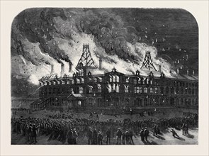 DESTRUCTION BY FIRE OF THE QUEEN RAILWAY HOTEL AT CHESTER