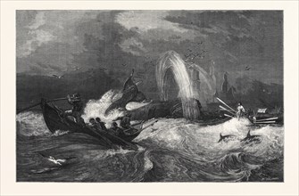 "SOUTH SEA WHALING," BY OSWALD W. BRIERLY IN THE GENERAL EXHIBITION OF WATER COLOUR DRAWINGS,