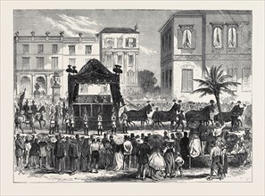 FUNERAL PROCESSION OF THE LATE KING OF BAVARIA AT NICE: THE CORTÃƒâ€°GE LEAVING THE VILLA LIONS,