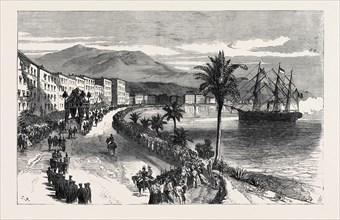 FUNERAL PROCESSION OF THE LATE KING OF BAVARIA AT NICE: THE CORTÃƒâ€°GE PASSING ALONG THE PROMENADE