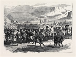 THE ABYSSINIAN EXPEDITION: ARRIVAL AT ADIGERAT OF AN AMBASSADOR FROM KASSAI, KING OF TIGRE, 1868