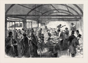 DISTRIBUTING SOUP AT THE STRANGERS' HOME, LIMEHOUSE, 1868