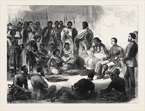 THE EXPEDITION TO ABYSSINIA: SIR ROBERT NAPIER ENTERTAINED BY THE PRINCE OF TIGRE, 1868
