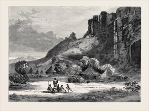 THE ABYSSINIAN EXPEDITION: VILLAGE UNDER THE ANTALO AMBA, 1868