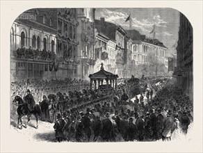 FUNERAL PROCESSION OF THE LATE HON. THOMAS D'ARCY M'GEE, AT MONTREAL, CANADA, 1868