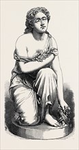 "NYDIA, THE BLIND FLOWER GIRL OF POMPEII, GATHERING FLOWERS IN THE GARDEN OF GLAUCUS," BY C.F.