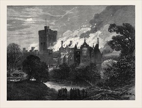 FIRE AT GREYSTOKE CASTLE, CUMBERLAND, 1868