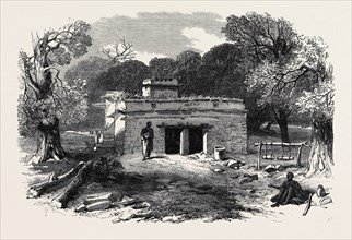 THE BRITISH EXPEDITION TO ABYSSINIA: FRONT VIEW OF THE CHURCH OF MIRIAM, AT FOCADA, 1868