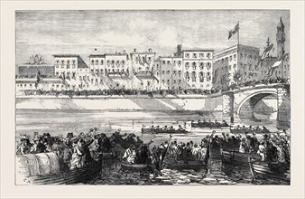 THE ROYAL MARRIAGE IN ITALY: REGATTA ON THE ARNO, AT FLORENCE, 1868