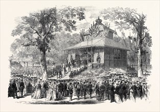 THE EMPEROR OF THE FRENCH DISTRIBUTING THE PRIZES OF THE AGRICULTURAL SHOW AT ORLEANS, 1868