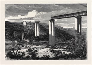 GRAND RIVER RAILWAY BRIDGE, MAURITIUS, DESTROYED BY A HURRICANE, 1868