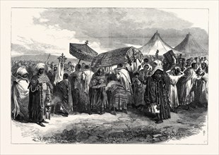 THE ABYSSINIAN EXPEDITION: FUNERAL OF THE WIDOW OF KING THEODORE AT AIKHULLET, 1868