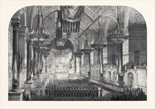 SWEARING-IN OF THE 1ST LANCASHIRE ENGINEER VOLUNTEERS IN ST. GEORGE'S HALL, LIVERPOOL