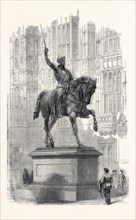 COLOSSAL STATUE OF RICHARD COEUR DE LION, BY BARON MAROCHETTI, IN THE OLD PALACE YARD, WESTMINSTER