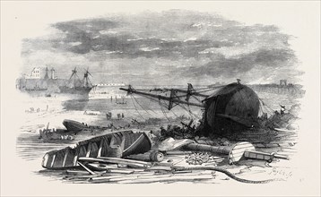 THE RECENT GALE, SCENE ON THE SHORE NEAR TYNEMOUTH, FEBRUARY, 1861