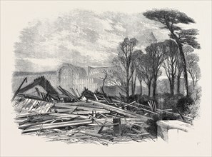 THE GALE OF LAST WEEK, RUINS OF THE NORTH WING OF SYDENHAM CRYSTAL PALACE, FEBRUARY, 1861