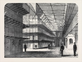 THE OUTBREAK AMONG THE CONVICTS AT CHATHAM: INTERIOR OF ST. MARY'S CONVICT PRISON, 1861