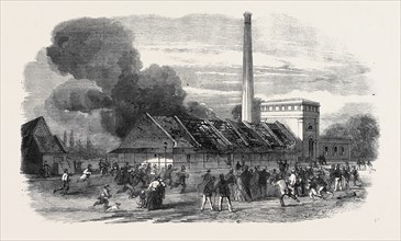 EXPLOSION AT THE GOVERNMENT GUNPOWDER WORKS NEAR WALTHAM: THE POWDER MILLS AFTER THE EXPLOSION,