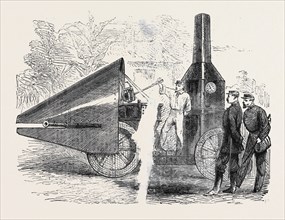 WINAN'S STEAM BATTERY, INVENTED BY DICKINSON, 1861; A STEAM GUN, WHICH, IT IS SAID, WILL CAST FROM