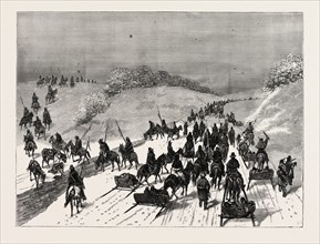 MONTANA: HOSTILE INDIANS UNDER CHIEF GALL, OF SITTING BULL'S BAND, ON THEIR WAY TO THE POPLAR CREEK