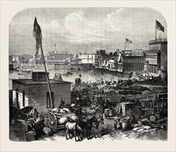 THE SOUTH AMERICAN WAR: VIEW OF THE INNER PORT OF CALLAO, A RENDEZVOUS FOR FUGITIVE PERUVIANS AND