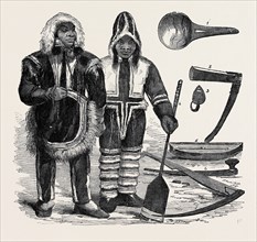 COSTUME OF A NEW TRIBE OF ESQUIMAUX; DISCOVERED BY DR. RAE, ON VICTORIA LAND; AND ARCTIC