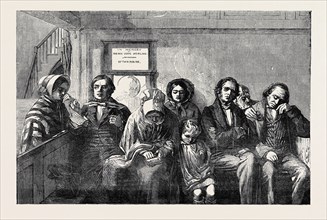 "SCOTTISH PRESBYTERIANS IN A COUNTRY PARISH CHURCH, THE SERMON." PAINTED BY J. STIRLING, FROM THE
