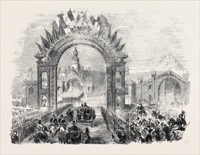 THE QUEEN'S VISIT TO PARIS: THE ARRIVAL OF HER MAJESTY AT THE RAILWAY STATION, BOULOGNE.