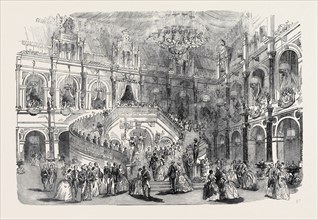 HER MAJESTY'S VISIT TO PARIS, GRAND BALL AT THE HOTEL DE VILLE, THE COURT LOUIS XIV