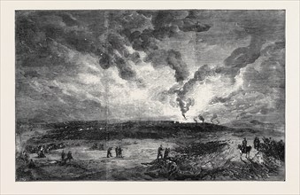 BURNING OF "THE SANTA MARIA" FRIGATE IN SEBASTOPOL HARBOUR, SKETCHED BY J.A. CROWE