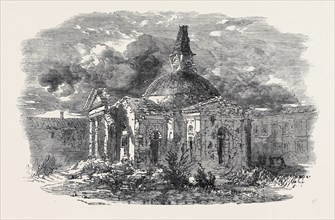 THE CHURCH OF PETER AND PAUL, IN SEBASTOPOL, SHOWING THE EFFECT OF THE SHOT AND SHELL