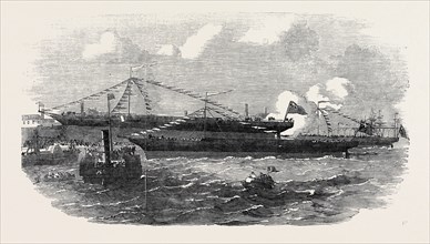 LAUNCH OF THREE IRON SCREW STEAMERS, AT JARROW