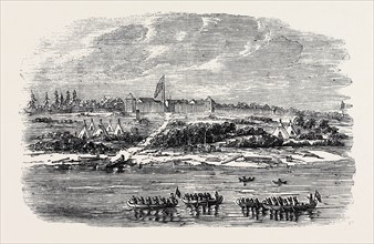 THE ARCTIC EXPEDITION AND FORLORN HOPE LEAVING FORT RESOLUTION, IN SEARCH OF SIR JOHN FRANKLIN'S
