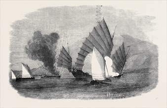 PURSUIT OF A CHINESE PIRATE BY THE BOATS OF H.M.S. "RACEHORSE," IN PINGHAI BAY