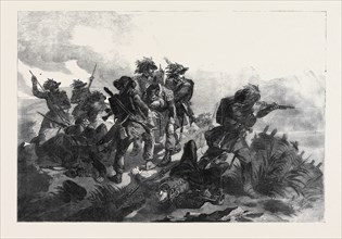 SARDINIAN CHASSEURS RESCUING THE BODY OF THEIR COMMANDER, CAPTAIN PROLA, AT THE BATTLE OF RIVOLI