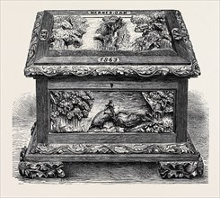 CASKET CARVED OUT OF WOOD FROM HERNE'S OAK, BY ORDER OF HER MAJESTY