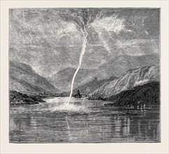 WATER SPOUT RECENTLY SEEN ON THE RHINE, NEAR COLOGNE, JULY 11TH, 1874