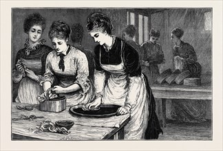NATIONAL TRAINING SCHOOL OF COOKERY AT SOUTH KENSINGTON: MORNING, IN THE SCULLERY