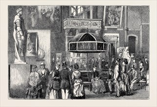 LONDON, KING COFFEE CALCALLI'S UMBRELLA AT THE SOUTH KENSINGTON MUSEUM; AFTER THE ASHANTEE WAR