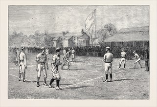 VISIT OF THE AMERICAN BASEBALL PLAYERS TO ENGLAND, THEIR FIRST GAME AT LIVERPOOL, AUGUST 15, 1874