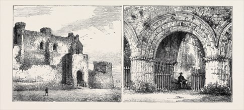 LEFT IMAGE: PIEL CASTLE, RIGHT IMAGE: WEST DOORWAY, FURNESS ABBEY