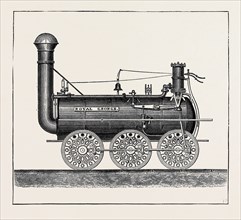 ANNIVERSARY OF THE OPENING OF THE FIRST ENGLISH RAILWAY: THE "ROYAL GEORGE," THE FIRST ENGINE WITH