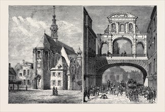 LEFT IMAGE: THE OLD BÃƒâ€°GUINAGE AT GHENT, NOW IN COURSE OF DESTRUCTION, RIGHT IMAGE: TEMPLE BAR,