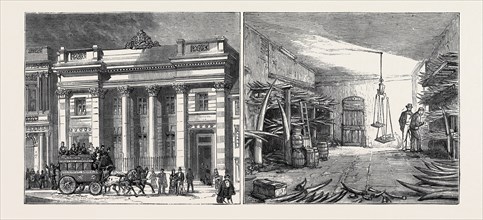 LEFT IMAGE: THE CUTLERS' HALL, RIGHT IMAGE: THE IVORY ROOM AT THE WORKS OF MESSRS. RODGERS AND SONS
