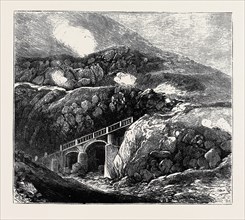 SKETCHES IN THE LIPARI ISLANDS: NEWLY CONSTRUCTED BRIDGE IN THE INTERIOR OF GREAT CRATER, VULCANO,