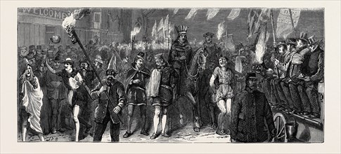 THE DUKE AND DUCHESS OF EDINBURGH AT ASHFORD: THE TORCHLIGHT PROCESSION, DECEMBER 5, 1874