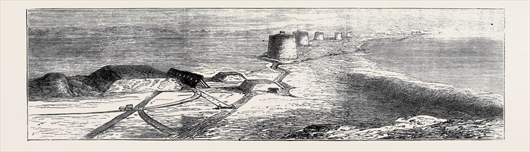 "SIEGE GUNS AND EARTHWORKS", ARTILLERY EXPERIMENTS AT EASTBOURNE: THE BATTERY OF DEFENCE FROM THE