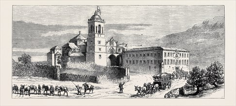 THE CIVIL WAR IN SPAIN: MONASTERY OF SANTA MARIA DE YRACHE, OCCUPIED BY A CARLIST AMBULANCE
