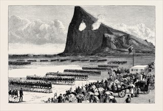 THE CRISIS IN EGYPT: GIBRALTAR: REVIEW OF TWO THOUSAND RESERVE MEN (COAST GUARD) BY THE DUKES OF